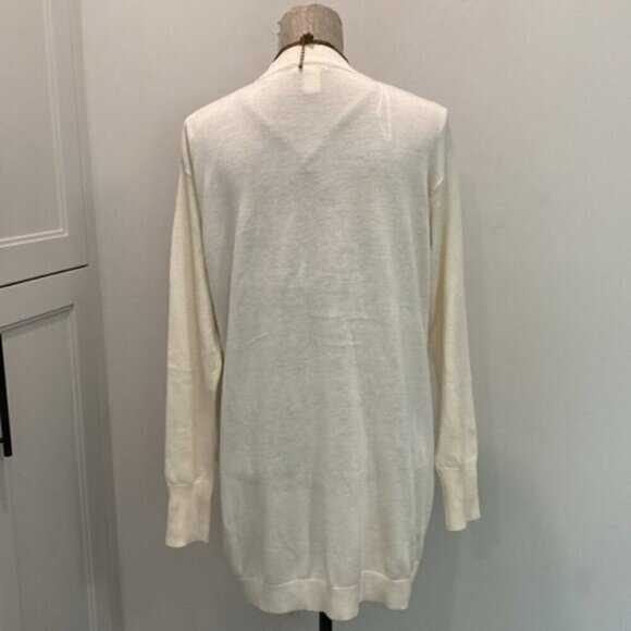 H&M Cream Long Open Cardigan Oversized - Picture 7 of 15